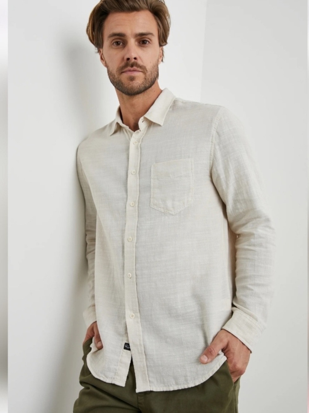 Rails Light Tan Men's Casual Button Down Shirt